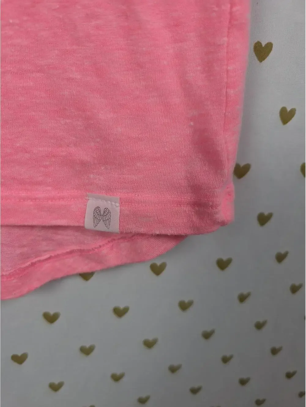 Victorias Secret ANGEL BLING WINGS Neon V neck SUPERMODEL ESSENTIALS Tee Shirt - Picture 4 of 9
